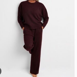 Cozy Dark Cherry Women's Loungewear Set